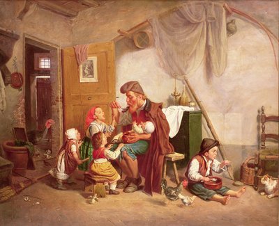 Die verwitwete Familie, 19. Jahrhundert von Giuseppe Mazzolini